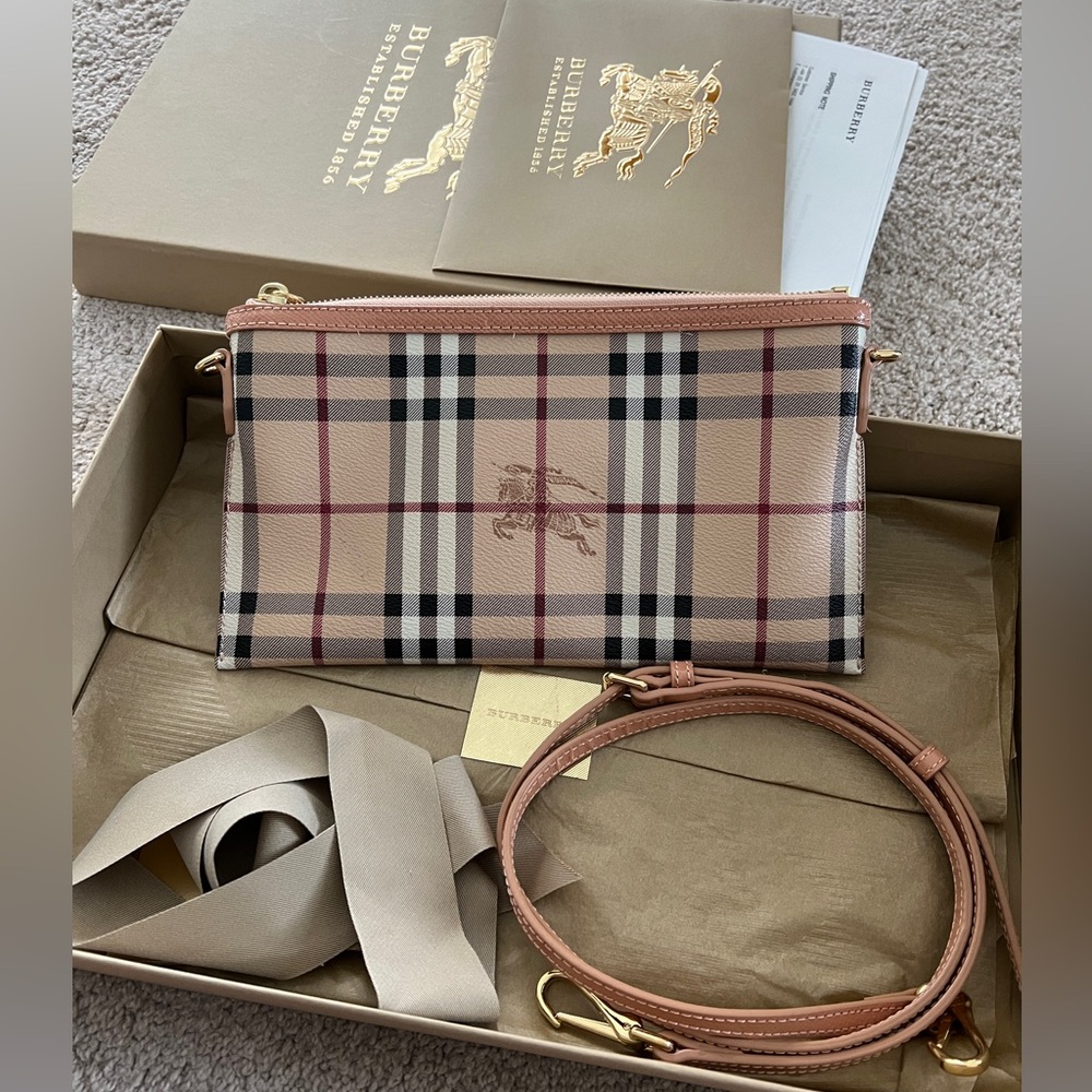 Burberry Haymarket Crossbody Clutch